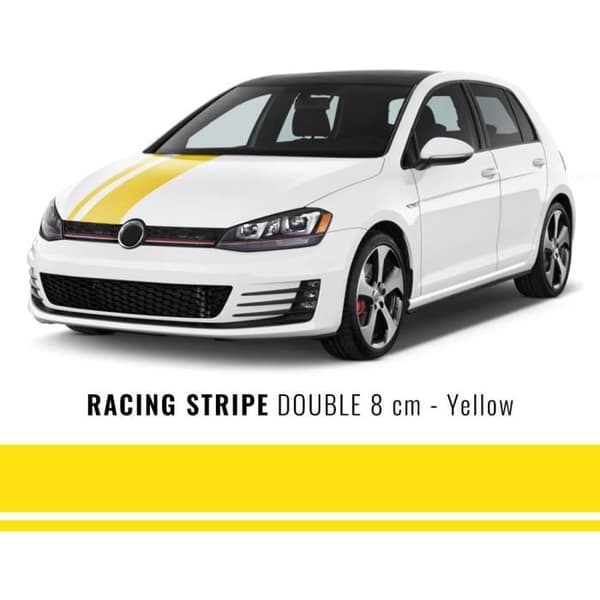 Tejp - Stripes - Gul - 8 cm x 5 mt - Väderbeständiga - Sportig look