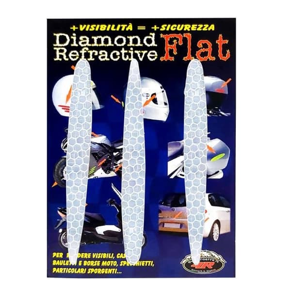 Reflekterande klistermärken - Diamond Grade - Vita pilar - 12 x 105 mm - 3 stycken - Motorcykelsäkerhet