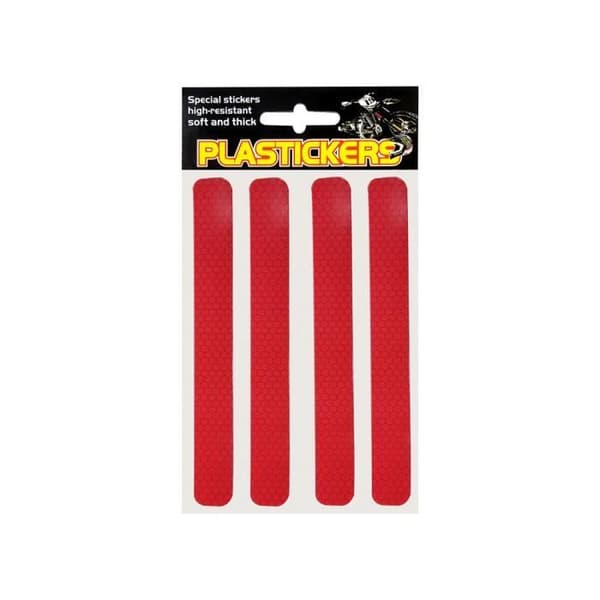 Reflekterande klisterremsor för plast, röd, kartong 19,2 x 9,6 cm