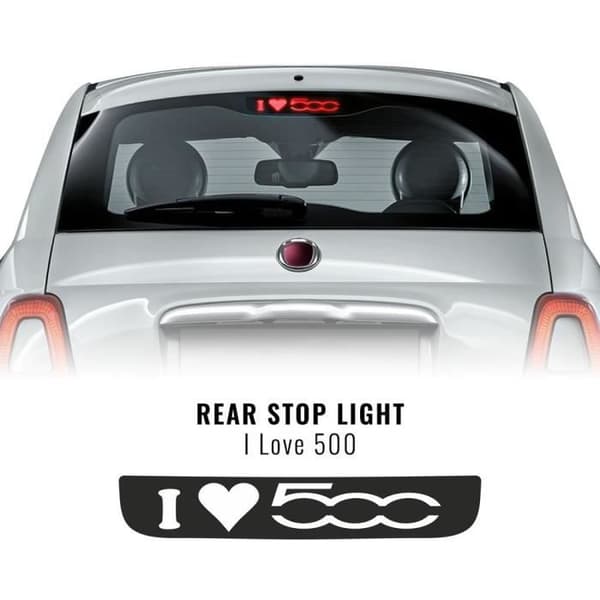 Klistermärke Dekalskydd tredje stoppljus, Fiat 500