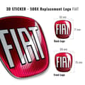 Miniatyrbild 2 av 3: Fiat 3D Replacement Logo Sticker för 500X, fram och bak