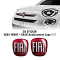 Miniatyrbild 1 av 3: Fiat 3D Replacement Logo Sticker för 500X, fram och bak
