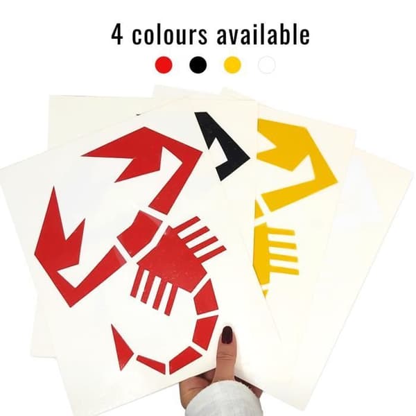 Abarth Scorpion Bonnet Sticker, Vit, 20 x 24 cm