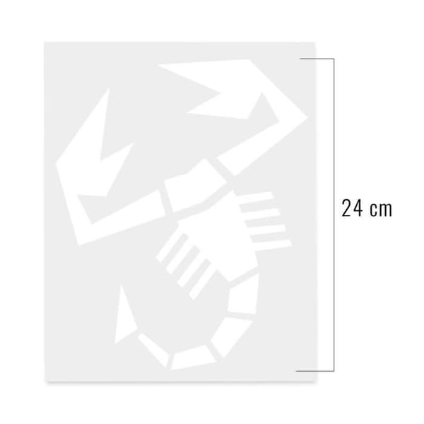 Abarth Scorpion Bonnet Sticker, Vit, 20 x 24 cm