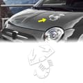 Miniatyrbild 1 av 4: Abarth Scorpion Bonnet Sticker, Vit, 20 x 24 cm
