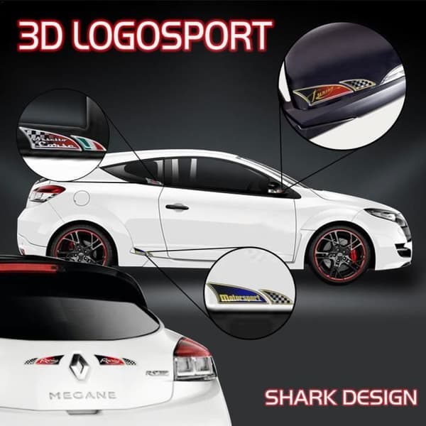 3D Stickers Logosport Rutig Flag Tuning, 10 x 2,5 cm