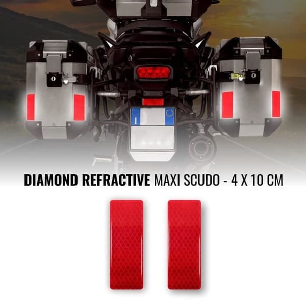 Reflekterande klistermärken - Sköld - Motorcykelställ - Röd - 4 x 10 cm - 2 Stycken