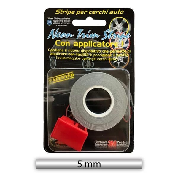Klistreband för fälgar - Racing - Kromad - 5 mm x 6 mt - Mångsidig - Glänsande