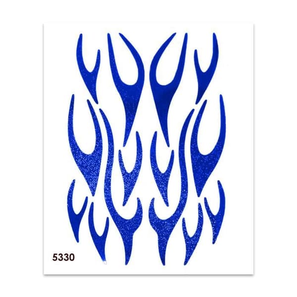 Dekorativa klistermärken - Ej specificerat - Glitterflame - Blå - 35 x 25 cm - Hög hållbarhet