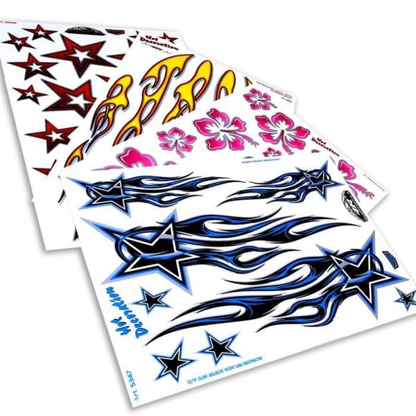 Holografiska Flames Stickers, Krom, 35 x 25 cm