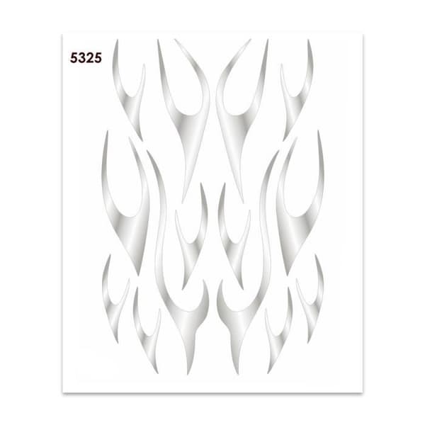 Holografiska Flames Stickers, Krom, 35 x 25 cm