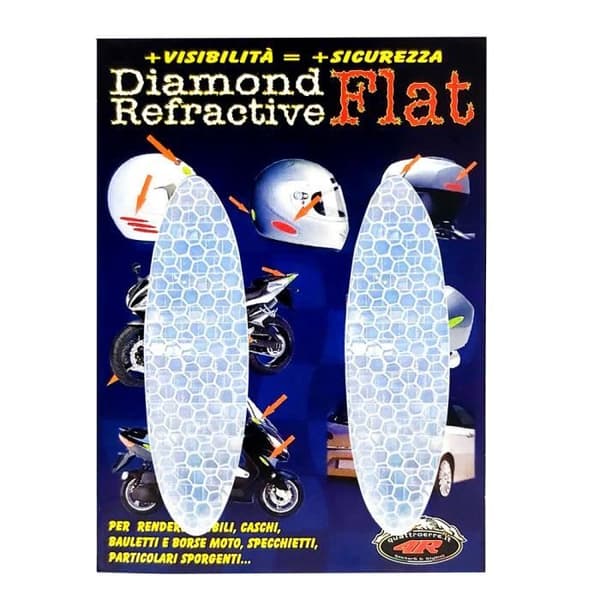 Reflekterande Klistermärken - Diamond Grade - Vita Ovala - 25 x 90 mm - 2 Stycken - Motorcykelsäkerhet
