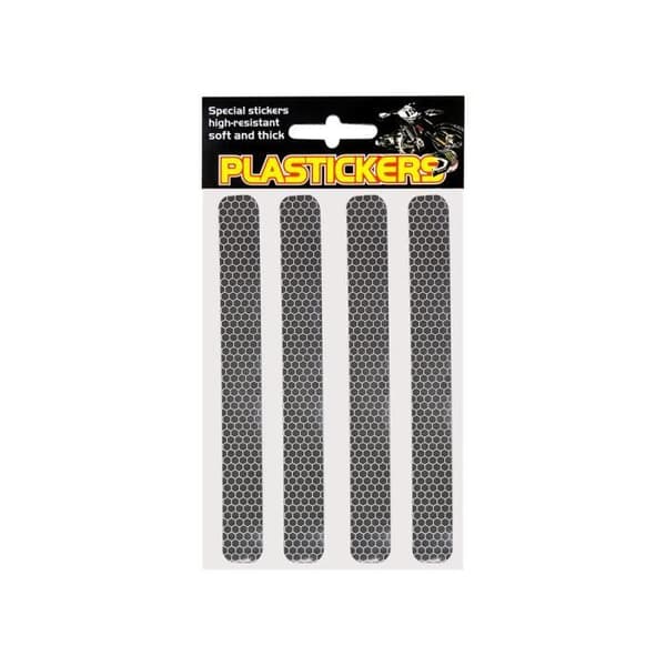 Reflekterande klisterremsor för plast, svart, kartong 19,2 x 9,6 cm