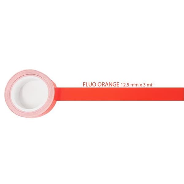 Tejp - Fluo Orange - 12,5 mm x 3 mt - Väderbeständig - Bildekoration