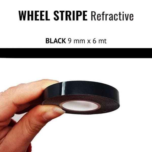 Reflekterande Tejp - Ej specificerat - Motorcykel Fälgar - Svart - 9 mm - 6 mt