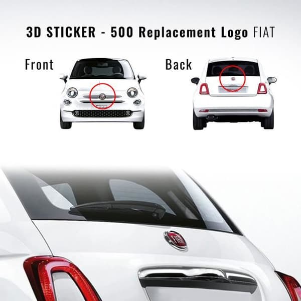 Dekal - Fiat - 500 - 3D - Flexibel - Oföränderlig