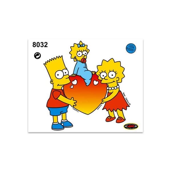 Dekal Bart Lisa Maggie Heart Sticker, 14 x 16 cm