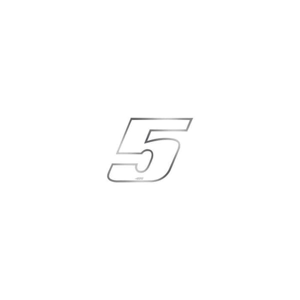Sticker Number 5 Adhesive Number Motorcykel, Vit Krom, Mini 27 x 37 mm