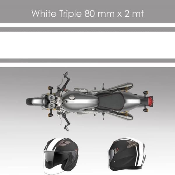 Självhäftande tejp - Ej specificerat - Trippel - 80 mm x 2 mt - Vit - Anpassning av motorcykel/hjälm