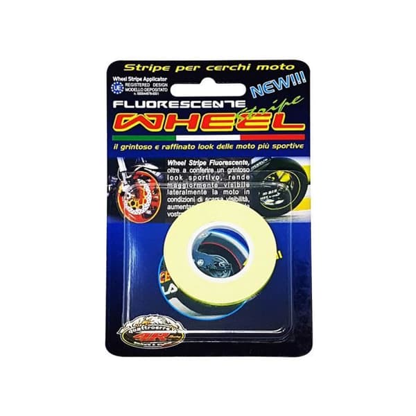 Självhäftande remsor för fälgar - Fluorescerande - Fluo Grön - 5 mm x 6 mt - Motorcykel - Beständig