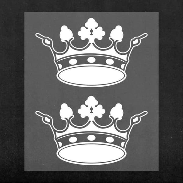 Crown Pre-Cut självhäftande klistermärke, vit, 10 x 12 cm
