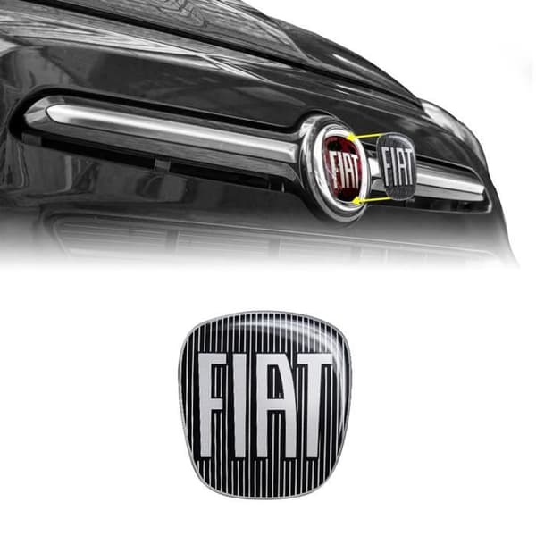 Fiat 3D Sticker Replacement Black Logo för 500L