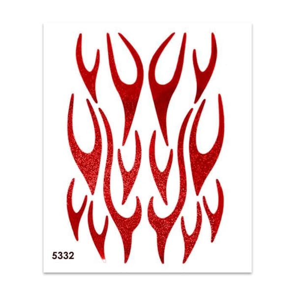 Autocollant - Glitterflame - Röd - 35 x 25 cm - Garantiad häftförmåga - Hög resistens