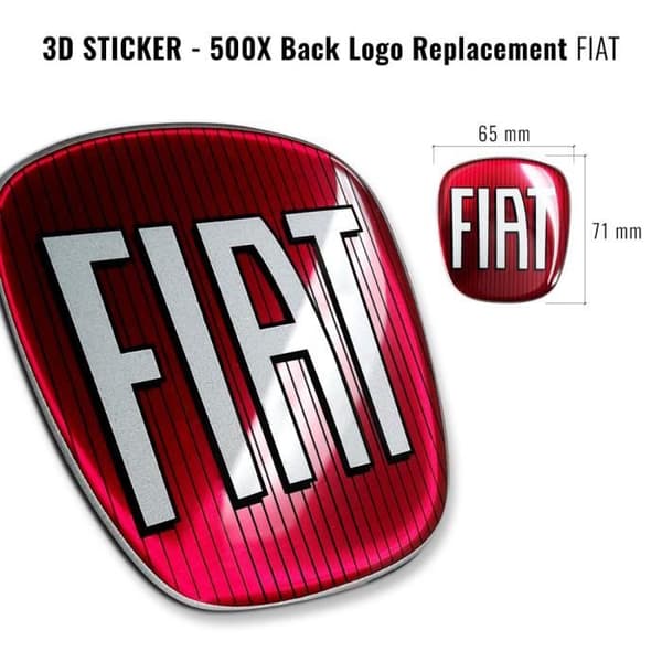 Fiat 3D Replacement Logo Sticker för 500X, bak