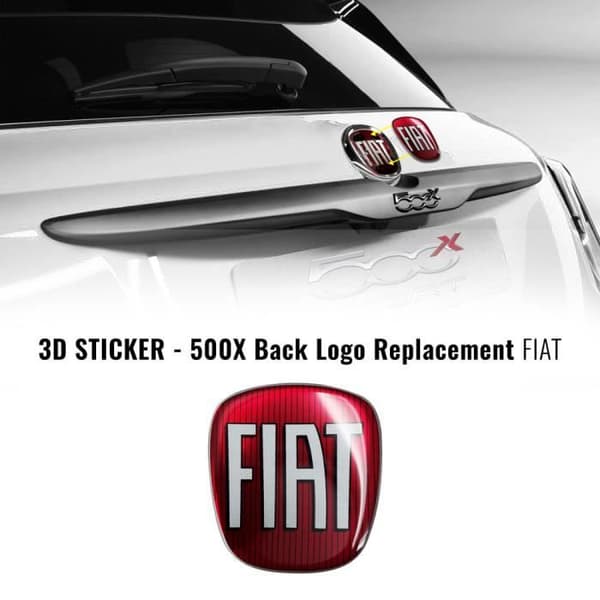 Fiat 3D Replacement Logo Sticker för 500X, bak