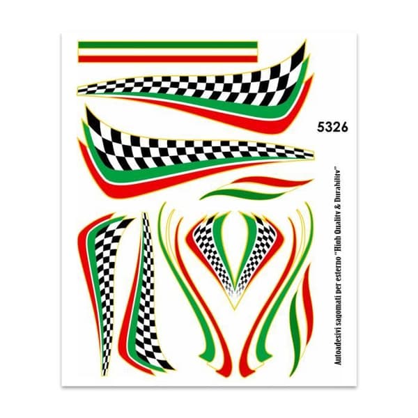Klistermärken Italien Rutig flaggdekal, 35x25 cm
