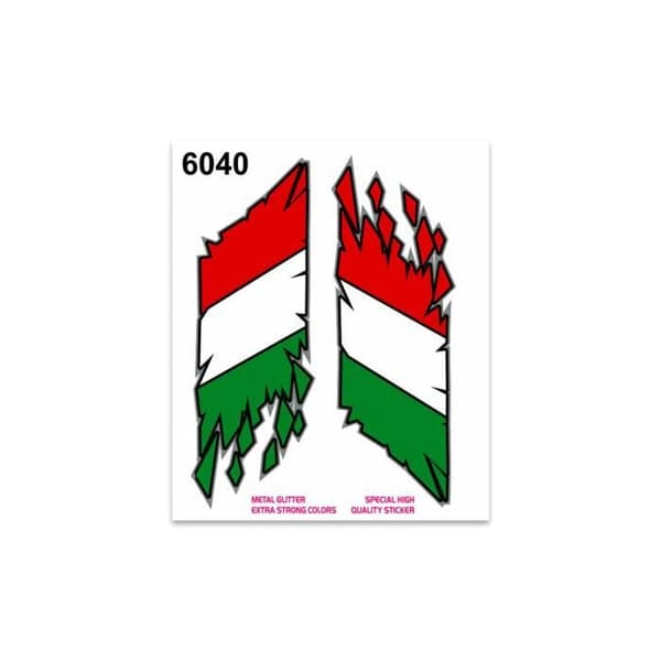 Klistermärke - Ej specificerat - Italiensk flagga - 10 x 12 cm - Garanterat fäste - Klara färger