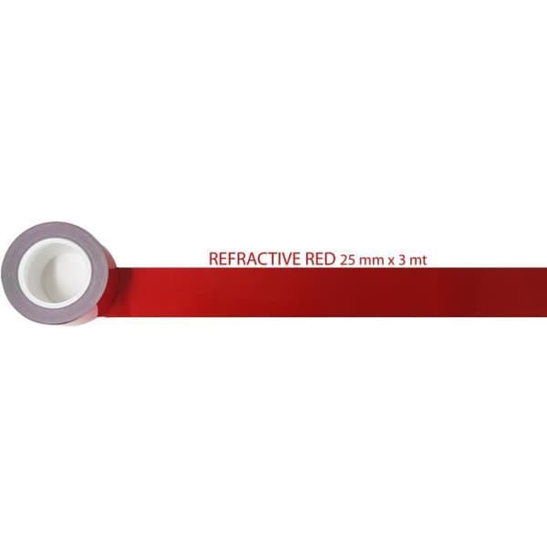 Reflekterande tejp - Ej specificerad - Röd - 25 mm x 3 m - Flera användningsområden - Garanterad vidhäftning
