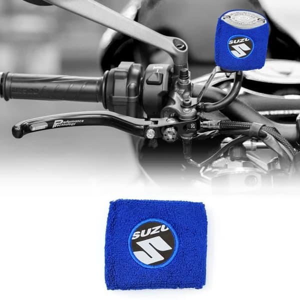 Manchett i Svamp - Suzuki - Bromsvätskereservoir Motorcykel - Blå - 70 x 85 mm - Reflekterande