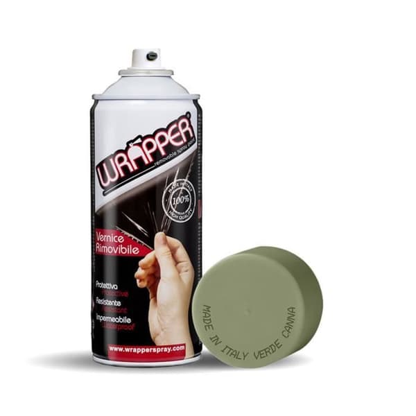 Avlägsningsbar sprayfärg - Wrapper - Canegrön - Vattenavvisande - Lätt stötskydd - Avtagbar film