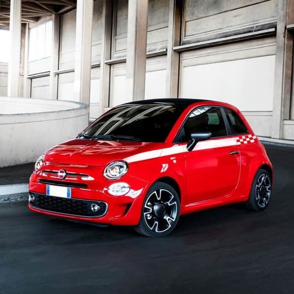 Dekorativa självhäftande remsor - Fiat - 500 - Röd - Sidor - Väderbeständig