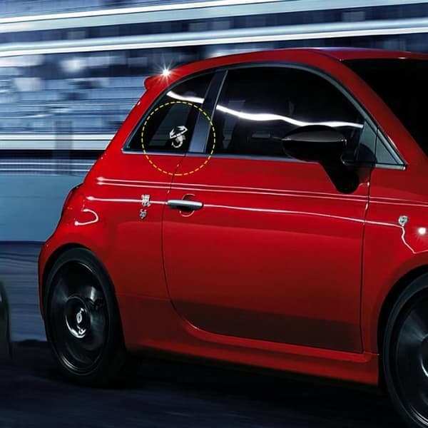 Färdigskuren Abarth Scorpion Sticker, Vit, h 10,5 cm