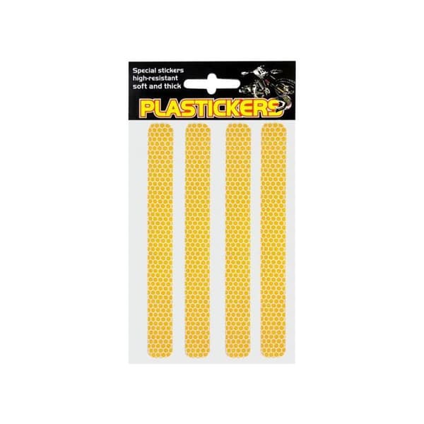 Reflekterande klisterremsor för plast, gul, kartong 19,2 x 9,6 cm