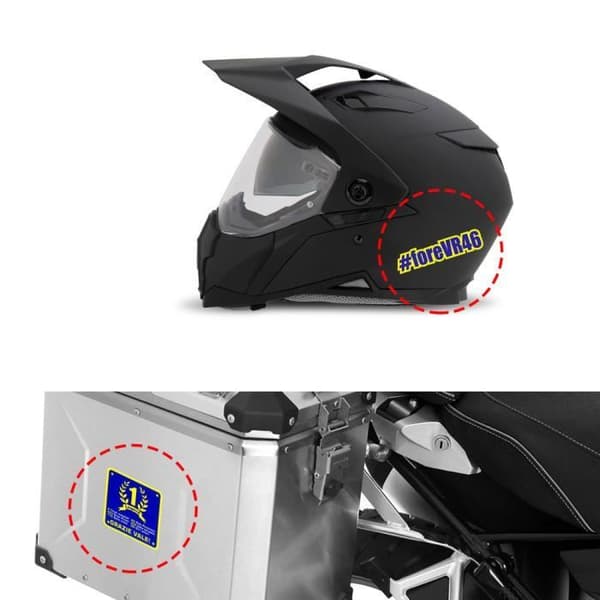 Autocollant - Grazie Vale - Valentino Rossi - 14 x 16 cm - 6 Ämnen - Väderbeständiga