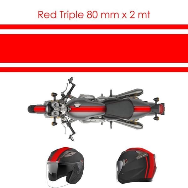 Tejp - Ej specificerad - Trippel - Röd - 80 mm x 2 mt - Multi-användning