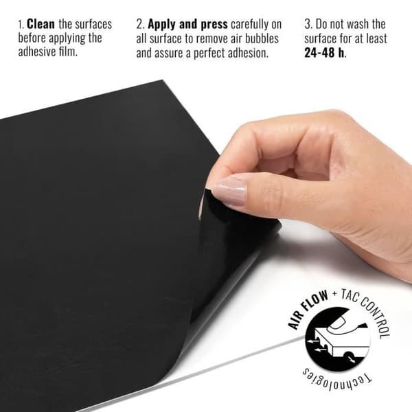 Film adhesiv för inpackning - Svart läder - 25 x 70 cm - Repfria - Lätt att applicera - Bil