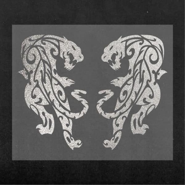 Panther Pre-Cut självhäftande klistermärke, Silver, 10 x 12 cm