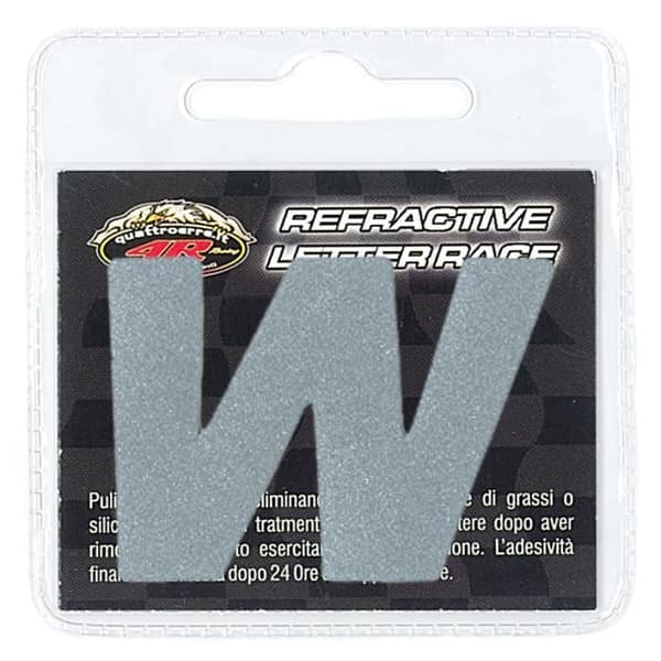 Klistremerke - Refraktiv - W - Mjuk Tyg - Superlim 3M - 45 mm