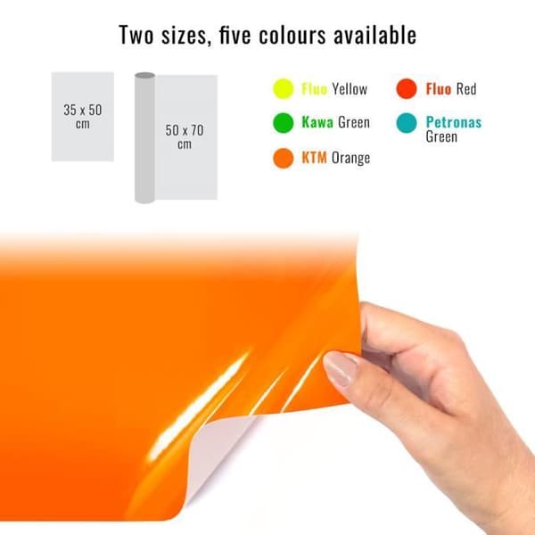 Självhäftande omslagsfilm - KTM - Orange - 35 x 50 cm - Vinyl av hög kvalitet - Reptålig