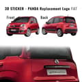 Miniatyrbild 3 av 4: Fiat 3D Sticker Replacement Black Panda Logotyp, fram och bak