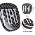 Miniatyrbild 2 av 4: Fiat 3D Sticker Replacement Black Panda Logotyp, fram och bak