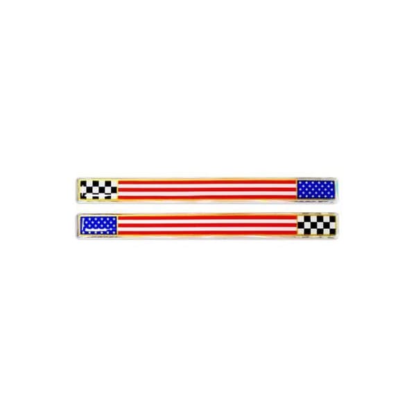 3D självhäftande klistermärke USA Rutig flagga, höger och vänster, 110 x 10 mm