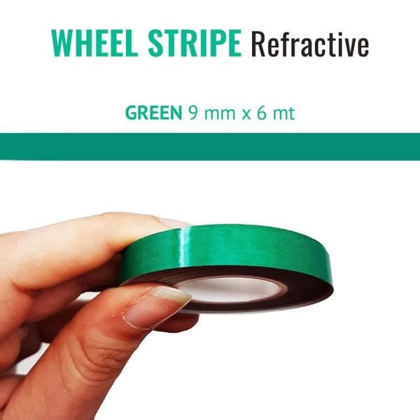 Reflekterande Tejp - Ej Specifierad - 9 mm x 6 mt - Grön - Motorcykel - Sportanpassning