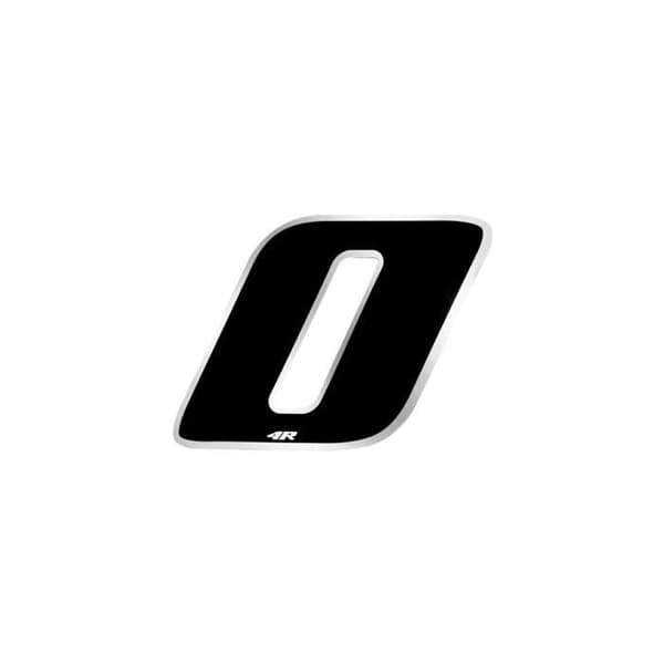Sticker Number 0 Motorcykel Adhesive Number, Black Chrome, Small 65 x 85 mm