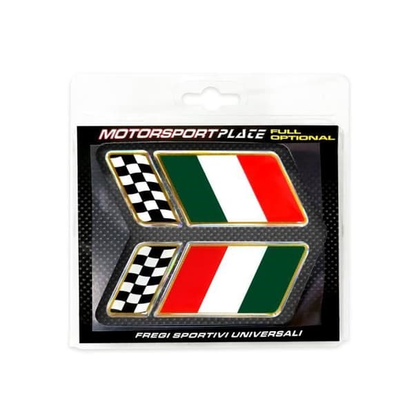Universella Sportmärken - Ej specificerat - Komplett Kit - Rutigt Flagga - 9x3,5 cm - 3D Klistermärken