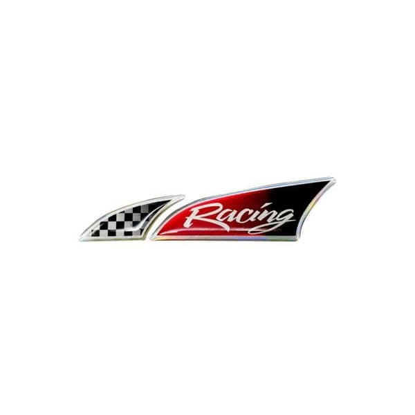 Klistickers - Logosport - Rutig racingflagga - 10 x 2.5 cm - Stötbeständig - Holografisk